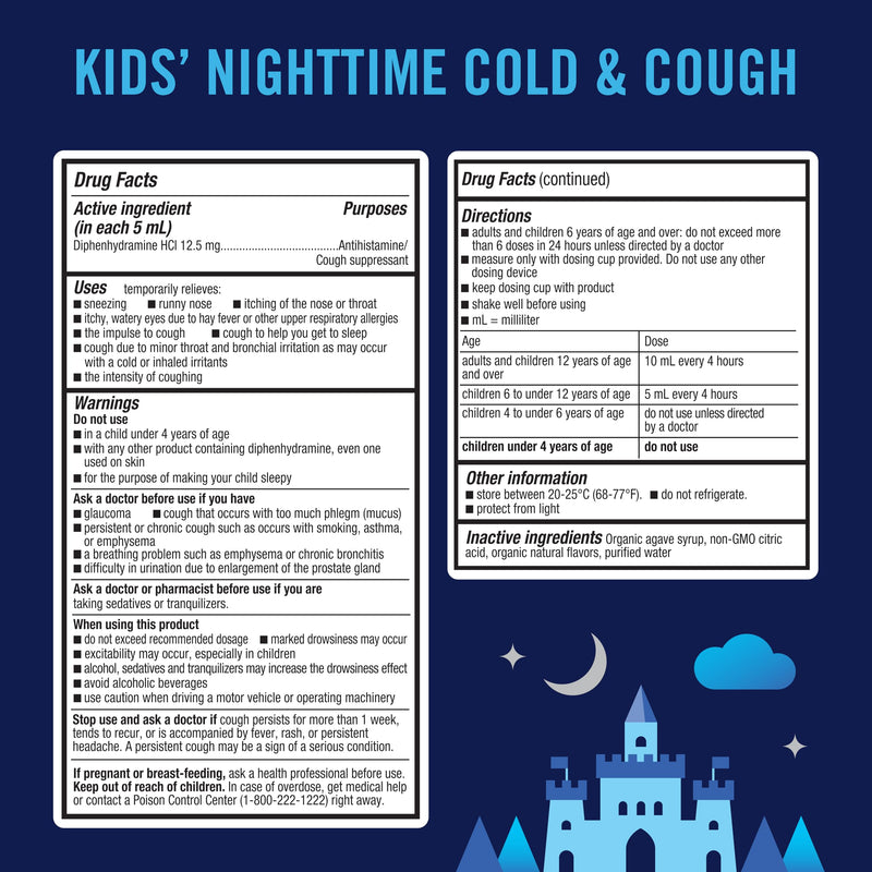 KinderMed Kids' Cough Day & Night Value Pack - Cough & Congestion Relief and Nighttime Cold Relief - No Artificial Flavors or Sweeteners - No Dyes (Organic Berry Flavor, 4 Fl Oz) Berry, Cherry