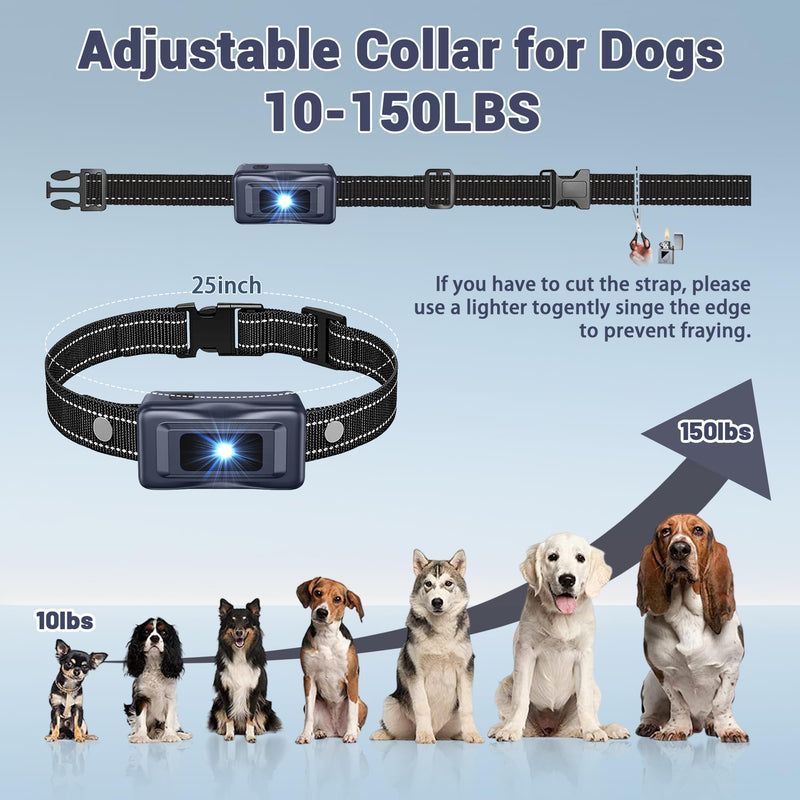 Shock Collar for Dogs - 4265ft Waterproof Training Collar with Flashing Light for Small Medium Large Dogs with Rechargeable Remote, Beep (1-8), Vibration(1-16), Safe Shock(1-99) (Black) Black - BeesActive Australia