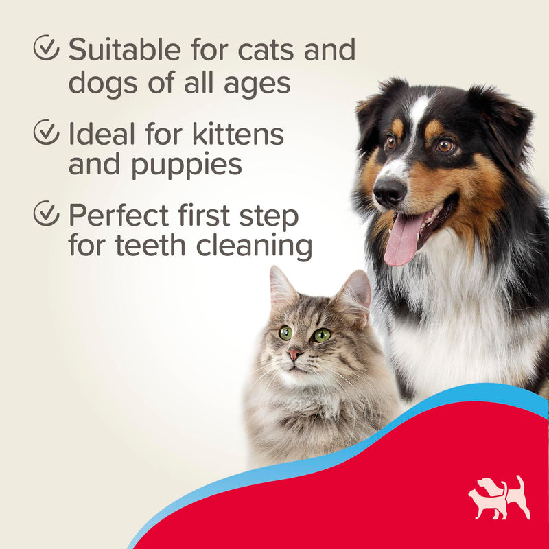 Beaphar - Finger Pad – for Gentle and Precise Teeth Cleaning – Help Reduce Plaque and Freshen Breath When Used with Beaphar Toothpaste – for Cats and Dogs – Two Pack – Reusable Pet Dental Pads