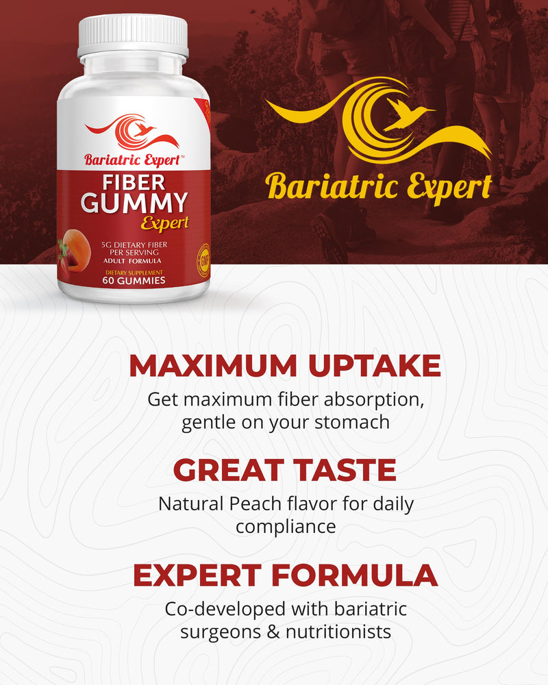 Bariatric Expert Fiber Vitamin – Fast-Melting Dietary Supplement for Adults Post Bariatric Surgery, 60 Count