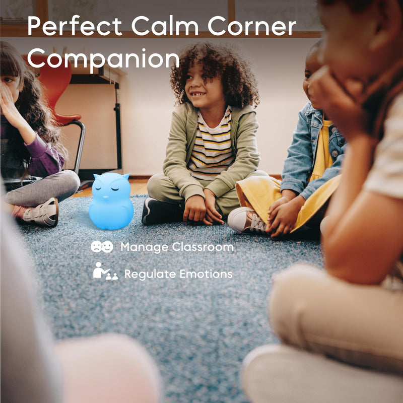 Breathing Pal Mindfulness Breathing Light, Guided Visual Meditation Breathing Light, Mindfulness Breathing Owl, Calm Down Corner Supplies, Sensory Items for Classroom, Meditation Accessories Ollie (Owl) Standard - BeesActive Australia