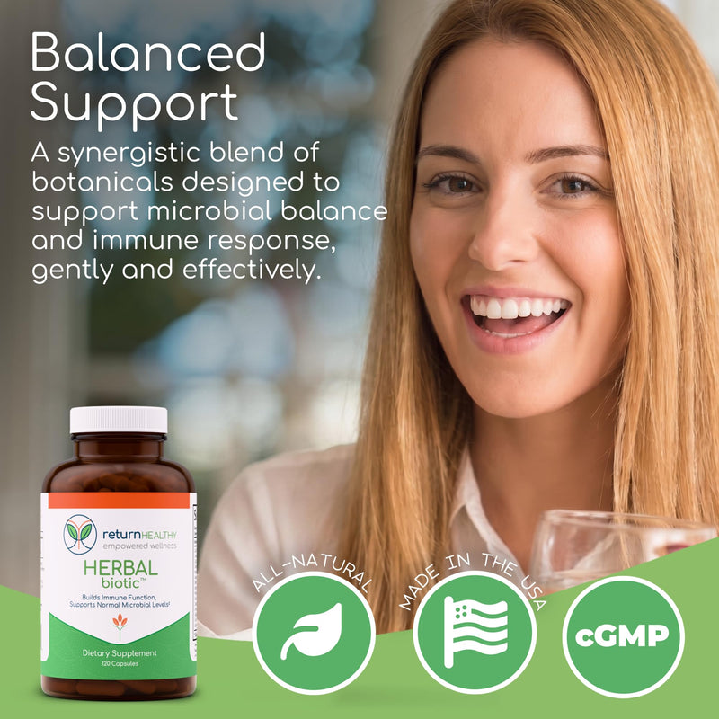 Herbal Biotic, Immune Support Vitamins, Natural Immune System Booster for Adults, Immune Support Supplement Enriched with Cat’s Claw for Probiotic Balance, Digestive Health, 120 Vegan Capsules 120 Count (Pack of 1)