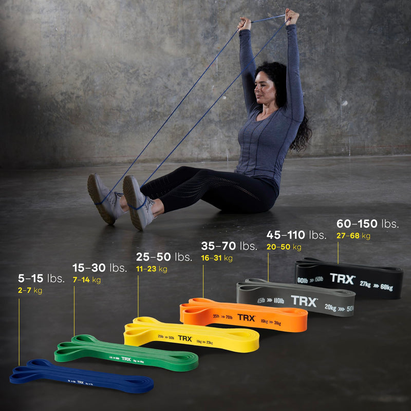TRX Training Strength Band Set, Full-Body Resistance Bands for Home and Gym Use, Resistance Bands for Working Out 25 lbs - 50 lbs - BeesActive Australia