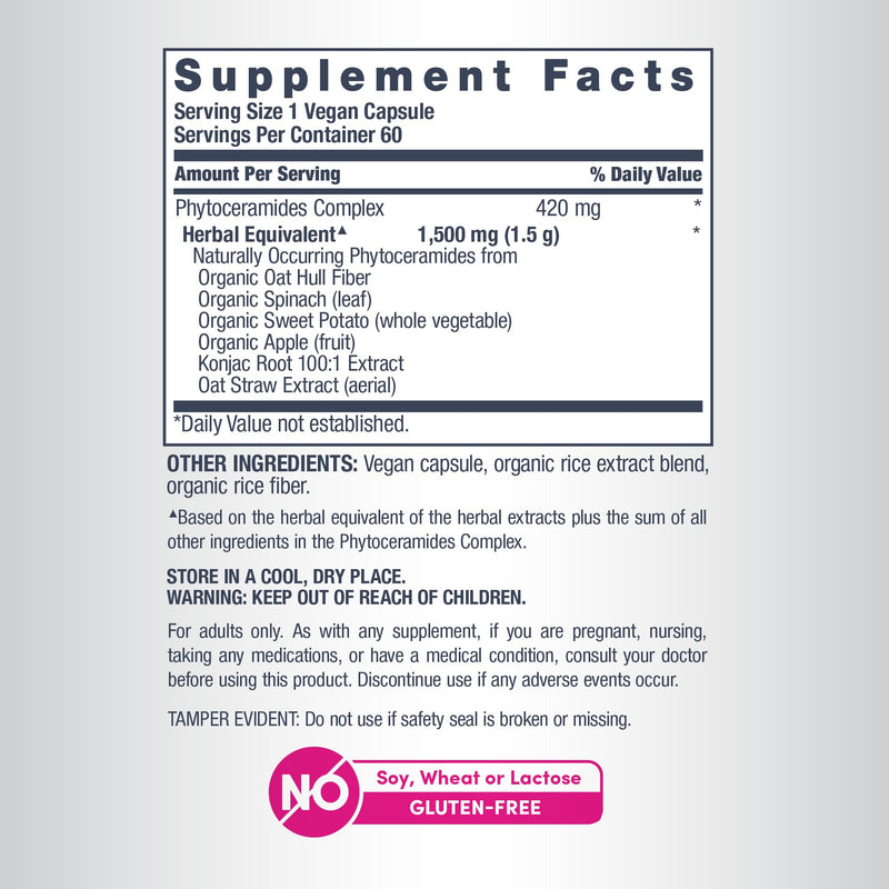NeoCell Phytoceramide Complex Supplement | 60 Capsules | Advanced Formula | Vegan Plant Derived Ceramides