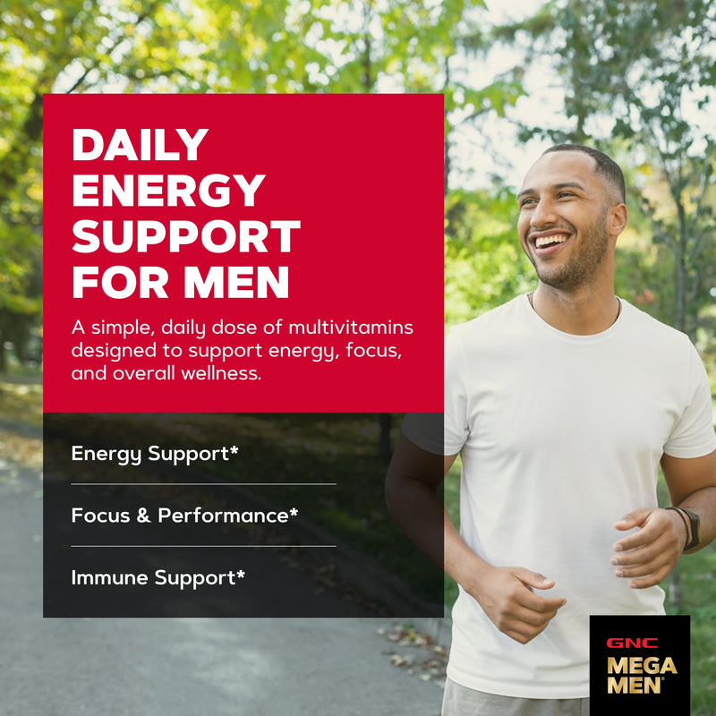GNC Mega Men Energy & Metabolism Multivitamin for Men | Antioxidants and Increased Calorie Burning | 180 Count | Clinically Studied Antioxidants Support Energy Production, Colon and Prostate Health, Calorie Burning, and Mental Sharpness