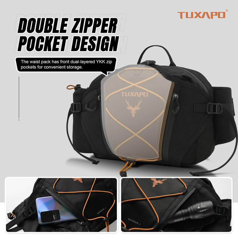 Fanny Pack for Men Black Waist Bags large Running Packs Outdoor Belt Bag for Cycling Hiking Travel Festival Gifts - BeesActive Australia