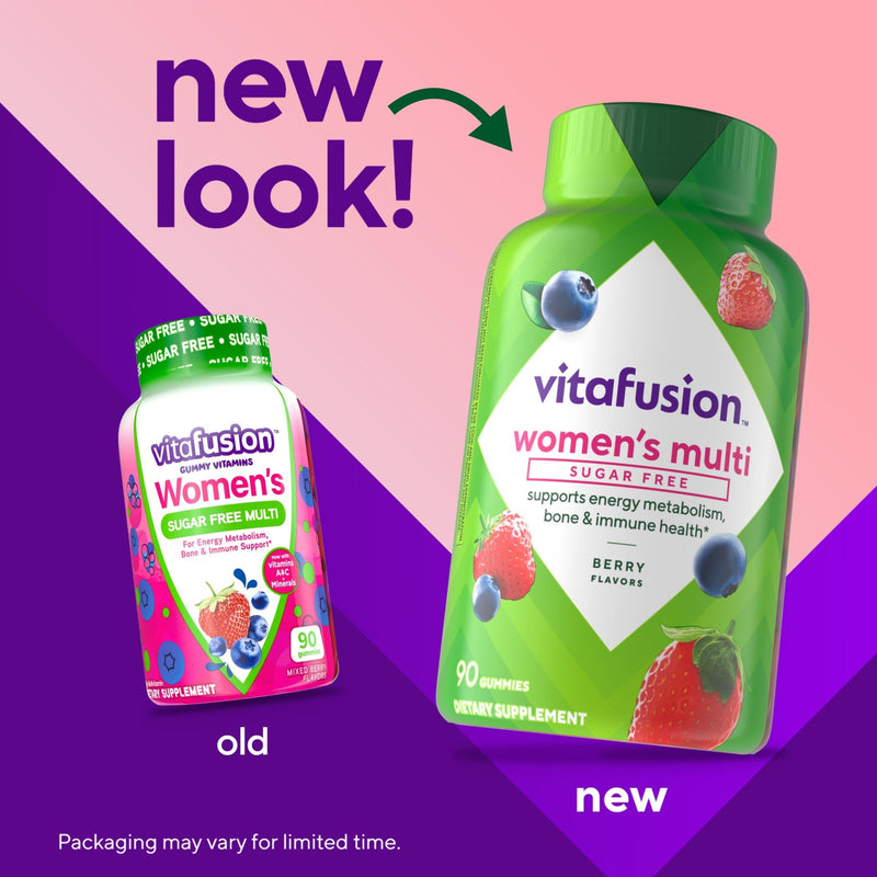 Vitafusion Women's Multivitamin Gummy | 90 Sugar-Free Gummies | Berry Flavor Multi Vitamins | Gluten and Dairy-Free Supplement 90 Count (Pack of 1)