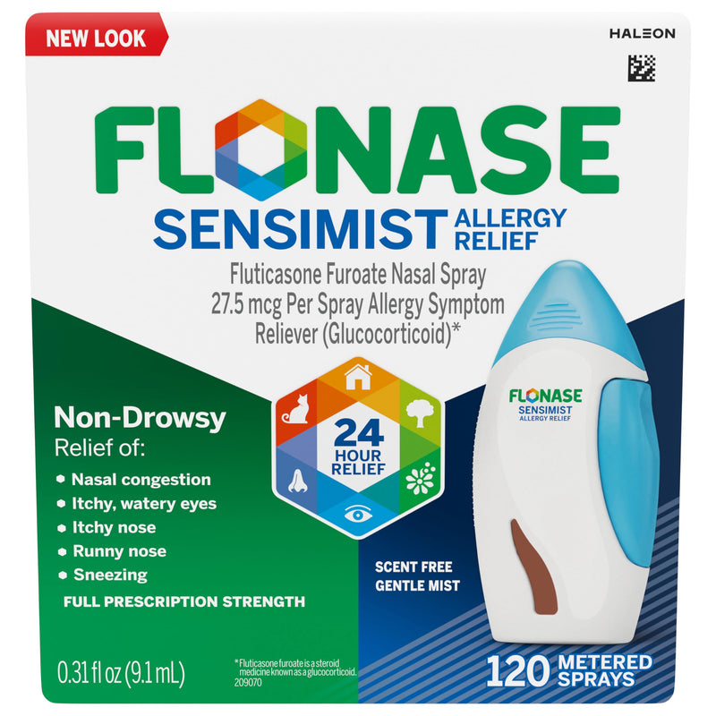 Flonase Sensimist Allergy Relief Nasal Spray for Non-Drowsy, 24-Hour Multi-Symptom Allergy Relief – 120 Sprays 0.31 Fl Oz (Pack of 1)