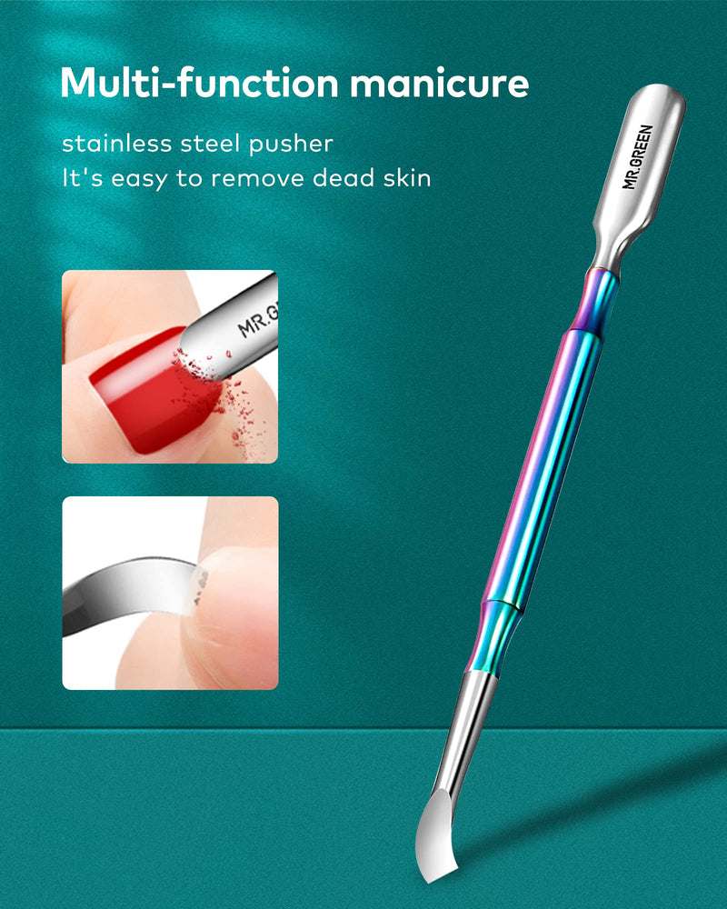 Cuticle Trimmer with Cuticle Pusher,Cuticle Nipper Professional Stainless Steel Cuticle Cutter,Sharp Durable Pedicure Manicure Tools for Fingernails and Toenails Mr-1050Ti-plus