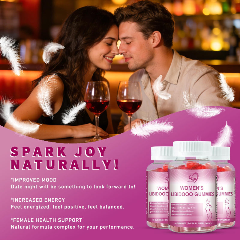 Libidoo Support for Women with Maca Root, Daily Wellness Formula for Confidence, Vitality & Emotional Balance, Intimacy Vitamins & Daily Sensual Wellness,60 Gummies