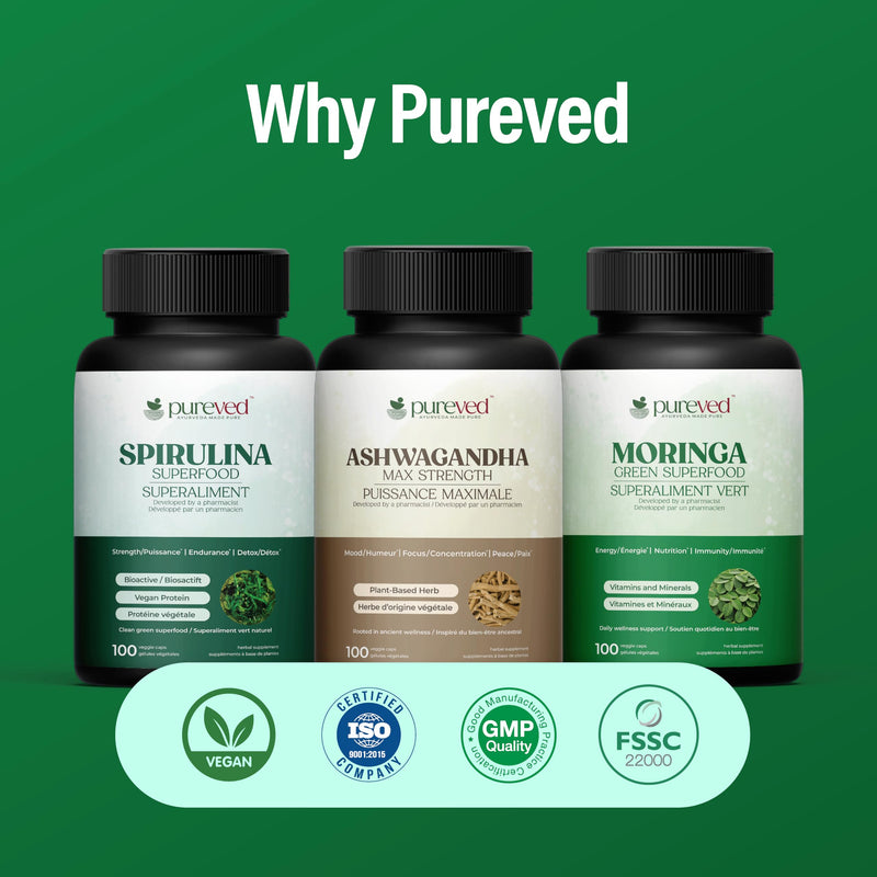 Moringa Capsules | 100 Count | Vegan Moringa Leaf | Herbal Supplement | Plant Based Superfood Capsules with Natural Vitamins & Minerals | Daily Nutrition & Energy Support for Men & Women