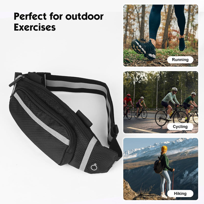 360° Reflective Running Belt & Vest | High Visibility Safety Gear with Adjustable Straps for Night Jogging, Walking, Cycling | Lightweight & Water Resistant Waist Pack - BeesActive Australia