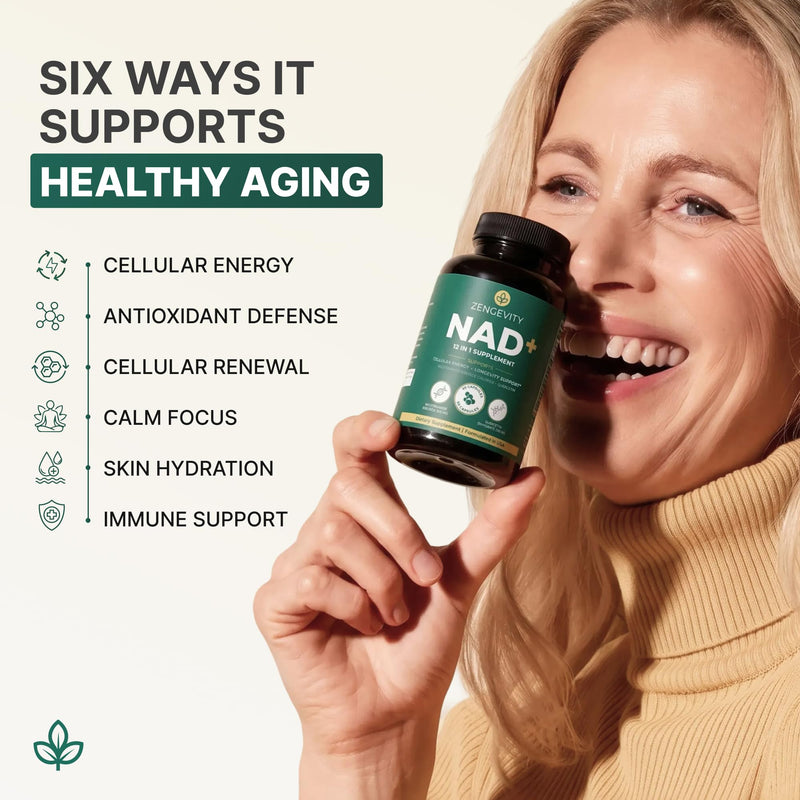 NAD+ Supplement with Quercetin, Resveratrol, Green Tea Extract, Fisetin & L-Theanine - Multi Ingredient Capsule Formula - 90 Capsules - 30 Servings