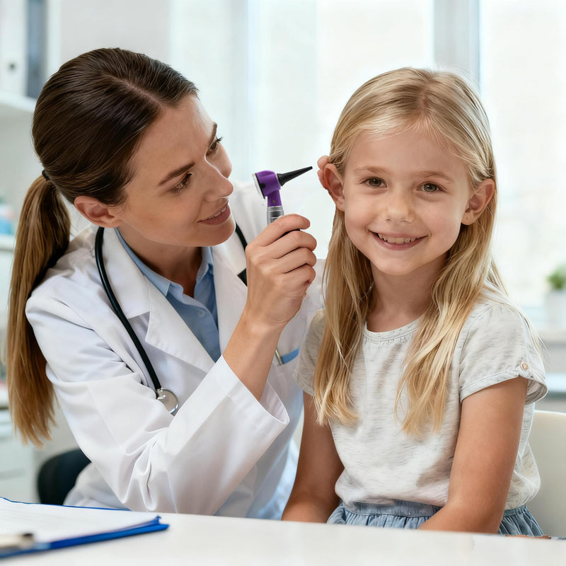 Professional Otoscope with 2-in-1 White & Yellow Light Perfect Ear Inspection Tool for Doctors, Nursing & Medical Students (Purple) Purple - BeesActive Australia