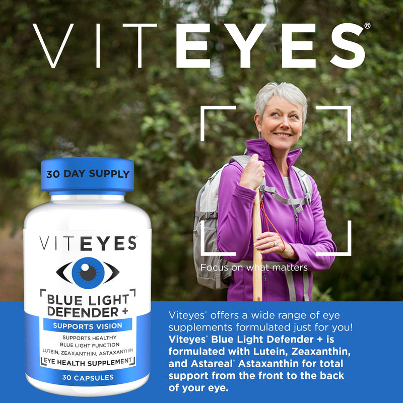 Viteyes Blue Light Defender+ Supplement Capsules, Dietary Safeguard from Harmful Blue Light, 30 Capsules 30 Count (Pack of 1)
