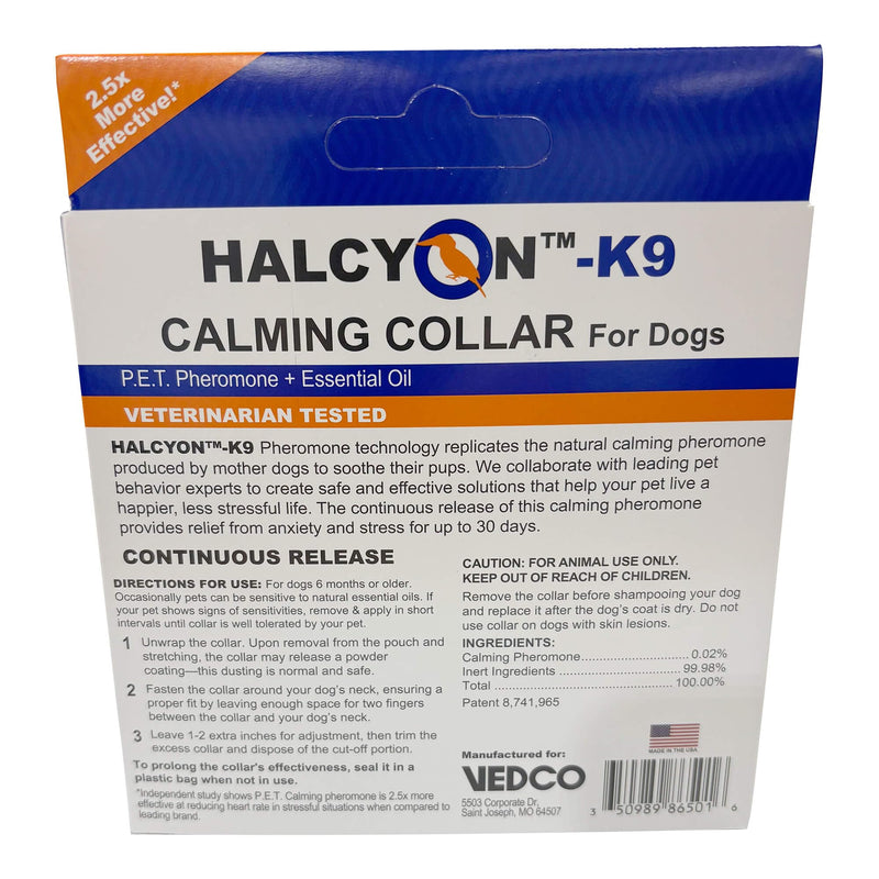 Vedco Halcyon K9 Calming Collar for Dogs, Single Pack