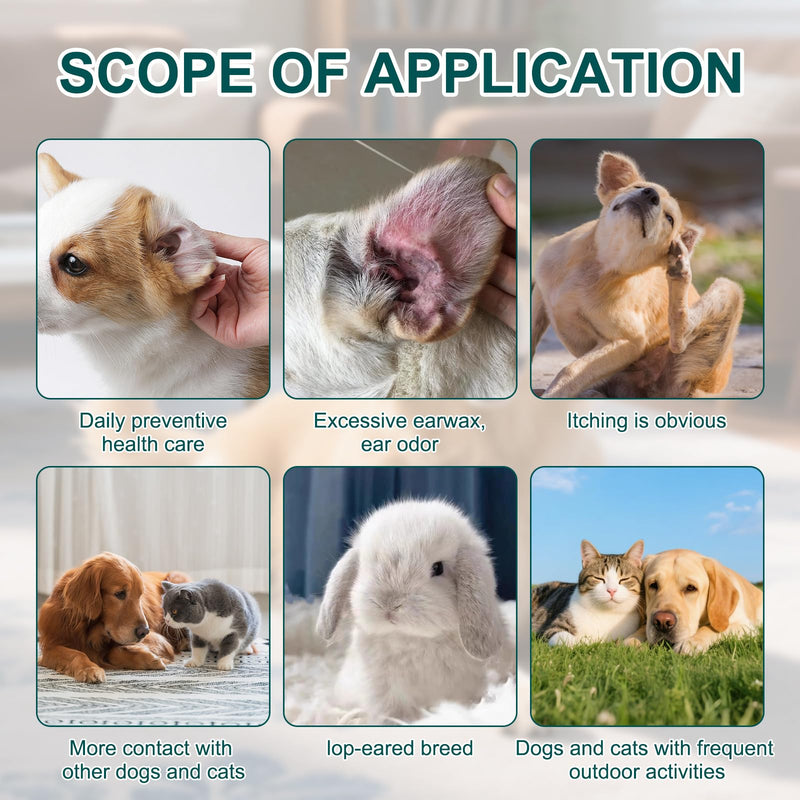 Ear Drops for Dogs Ear Infection,Soothing Gentle Ear Wax Removal Soothes Itchy & Inflamed Helps Maintain Comfort