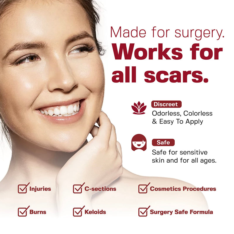 HealFast Physician Formulated Silicone Scar Sheets - Advanced Crosspolymer Medical Grade Silicone Scar Strips for Surgery, C Section, Keloids & Hypertrophic Scars - Silicone Tape For Scars (5 Sheets)