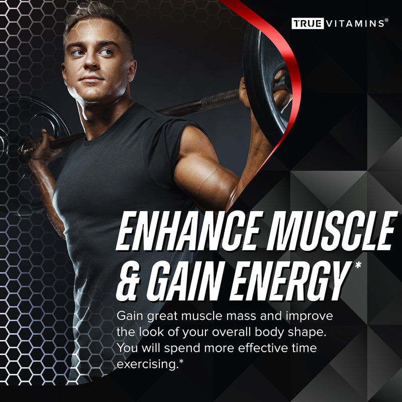Testosterone Booster for Men - Male Enhancing Performance Supplement | Muscle Growth, Energy, Endurance, Strength, Recovery Support - Helps Improve Fast Acting Blood Flow & General Wellness - 60ct