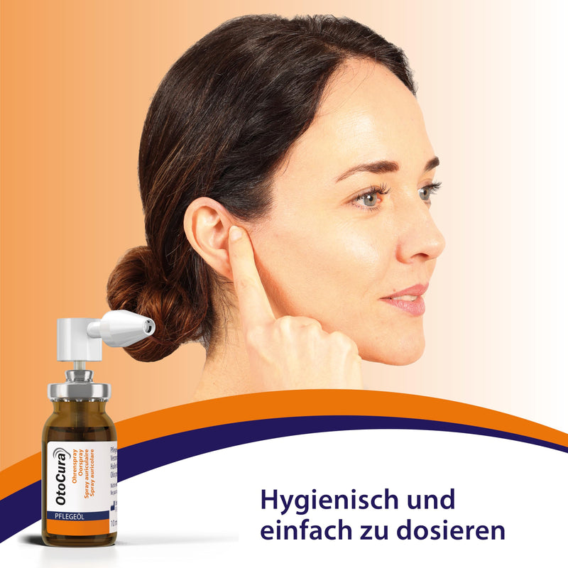 OtoCura ear spray 10 ml, ear cleaner made from olive oil, almond oil and calendula oil for ear cleaning and care of the outer ear canal - Design 2024 Ear Spray Original 2024 - BeesActive Australia