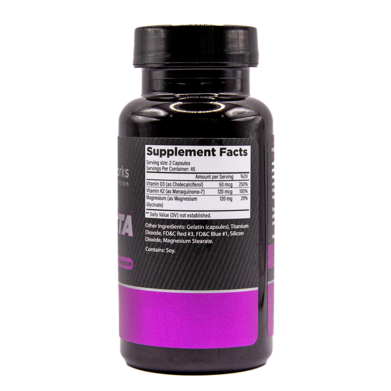 PurpleWorks Trifecta Vitamin D3 K2 Magnesium 2000IU, 120mcg K2, 120mg Magnesium Capsules 90 Count, Made in USA