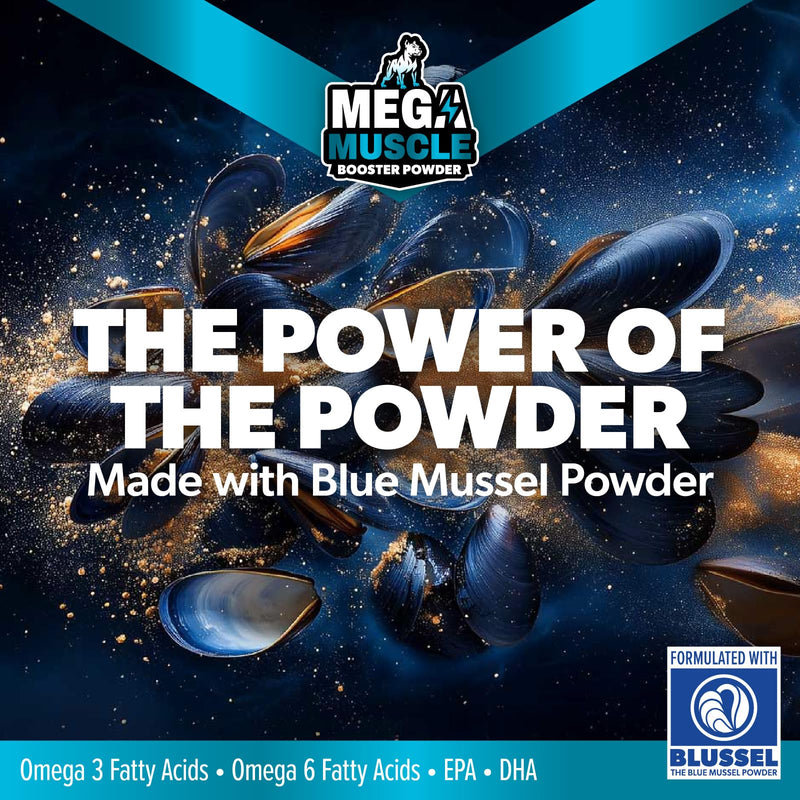 Dog Muscle Growth Powder – Blue Mussel & Bone Broth Topper for Dogs | Muscle, Bone & Joint Support | Protein-Rich Supplement | 3.2 oz