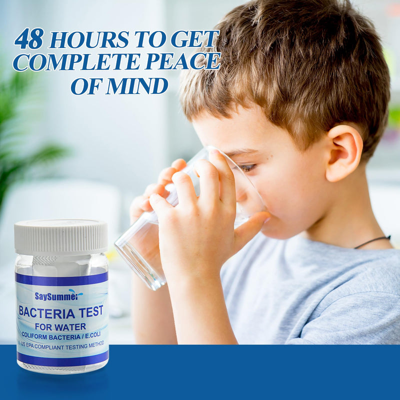 Drinking Water Bacteria Test Kit: 4 Tests Detecting Coliform E coli Bacteria - at Home Well Water Testing Kits for Drinking Water Pool Hot Tub Aquarium and More