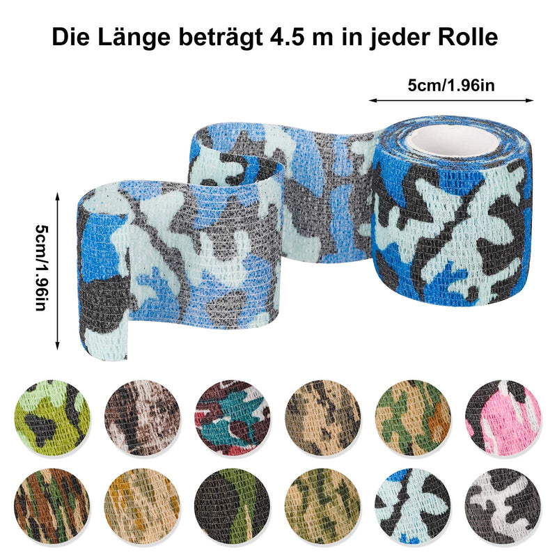 tonyg-p 12 Rolls Self-Adhesive Bandage Self-Adhesive Bandage Cohesive Bandage Elastic Fixing Bandage Pet Vet Wrap for Finger Wrist Knee Ankle Sprains and Swelling 5cm*4.5m - BeesActive Australia