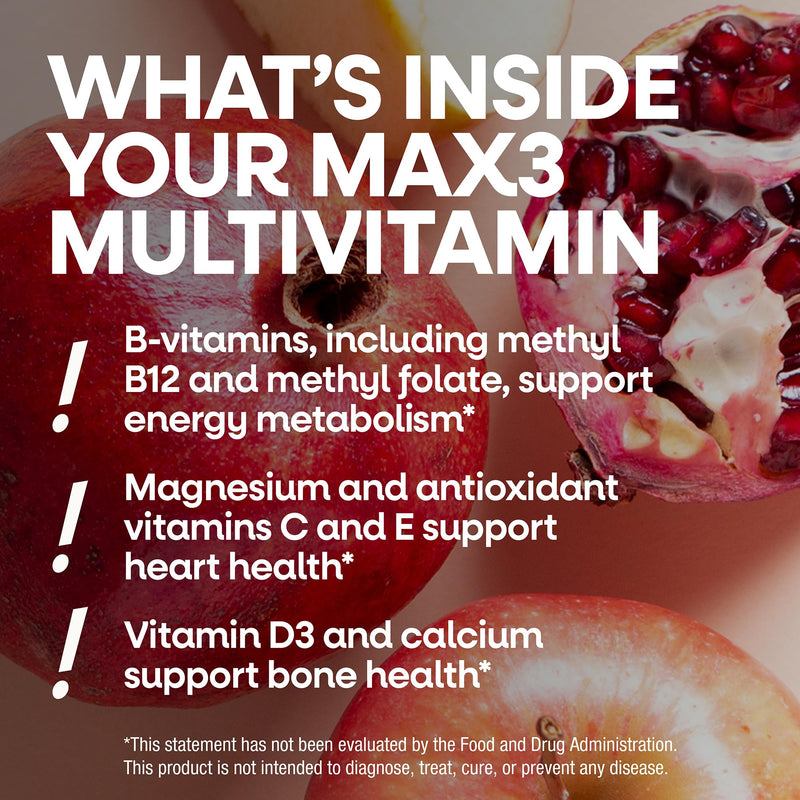 Nature's Way Alive! Max3 Potency Women's Complete Multivitamin, 90 ct | High-Potency Formula with Methylated B12, Folate, CranRx, Spirulina, Digestive Enzymes; Gluten-Free, No Artificial Colors