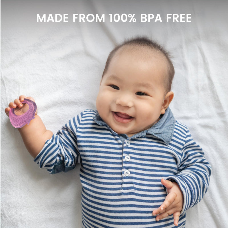 Lulyboo Water Teethers ‚Äì BPA-Free, Chillable Teething Toys for Infants & Toddlers ‚Äì Soothing Relief for Sore Gums ‚Äì Soft, Durable, Freezable ‚Äì 3+ Months (Fruits) Fruits - BeesActive Australia