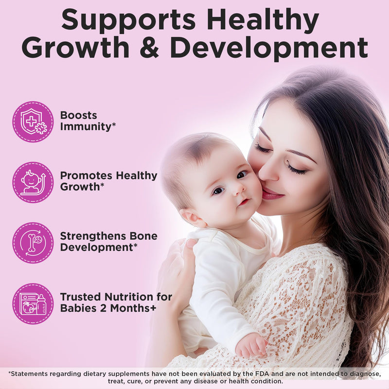 Organic Liquid Baby Multivitamin Drops Cherry Flavor (1 Fl Oz) 2 Months+ | Multivitamins Drops for Infants & Toddlers - Toddler Vitamins for Immune Support*, Healthy Growth & Bone Development*
