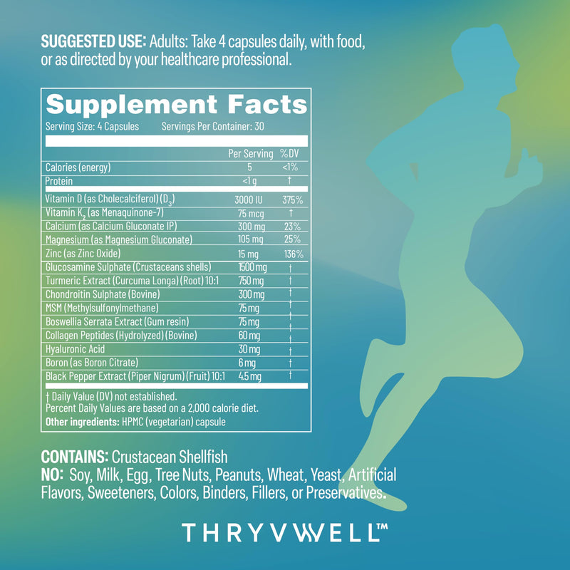 Joint Supplements for Men 14-in-1 Glucosamine MSM Turmeric Calcium Boron | Lab-tested 14-ingredient formula to support Joint, Bone and Cartilage Health for MEN and WOMEN | HSA Eligible | FSA Eligible