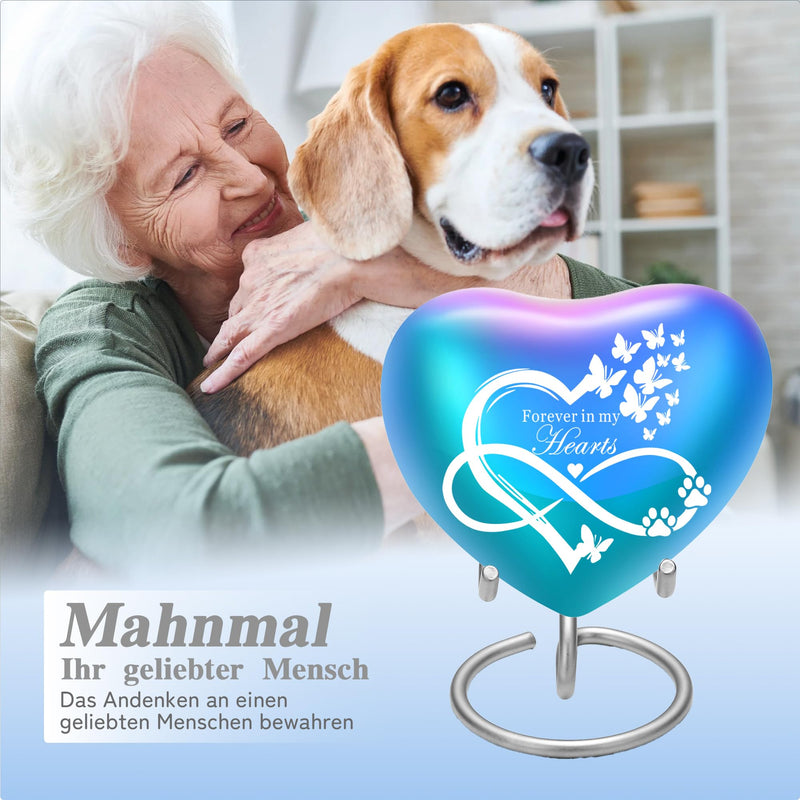 Heart Shaped Urns for Human Ashes - Small Urns for Pet Ashes Heart Shaped Urn for Cat Dog Ashes Mini Urn - Small Keepsake Urn Cat Urn Dog Urn (Rainbow Infinity) Rainbow Infinity