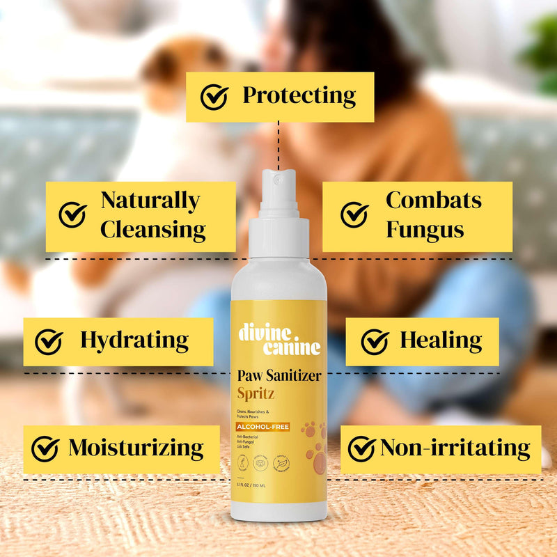 Dog Paw Cleaner - 5.1 Fl Oz of Alcohol Free Paw Sanitizer Spritz - Made with Aloe, Copaiba Oil, and Lemongrass Oil to Nourish and Clean Paws - Made in The USA Original - BeesActive Australia