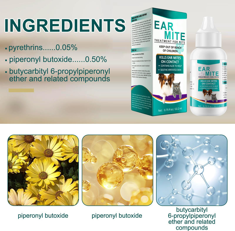 Ear Drops for Dogs Ear Infection,Soothing Gentle Ear Wax Removal Soothes Itchy & Inflamed Helps Maintain Comfort