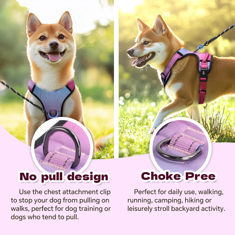 No Pull Dog Harness, Reflective Adjustable Dog Vest with Front/Back Clip Easy Control Handle for Medium Sized Large Small Dogs Walking Training Running(Small,Red) Red - BeesActive Australia