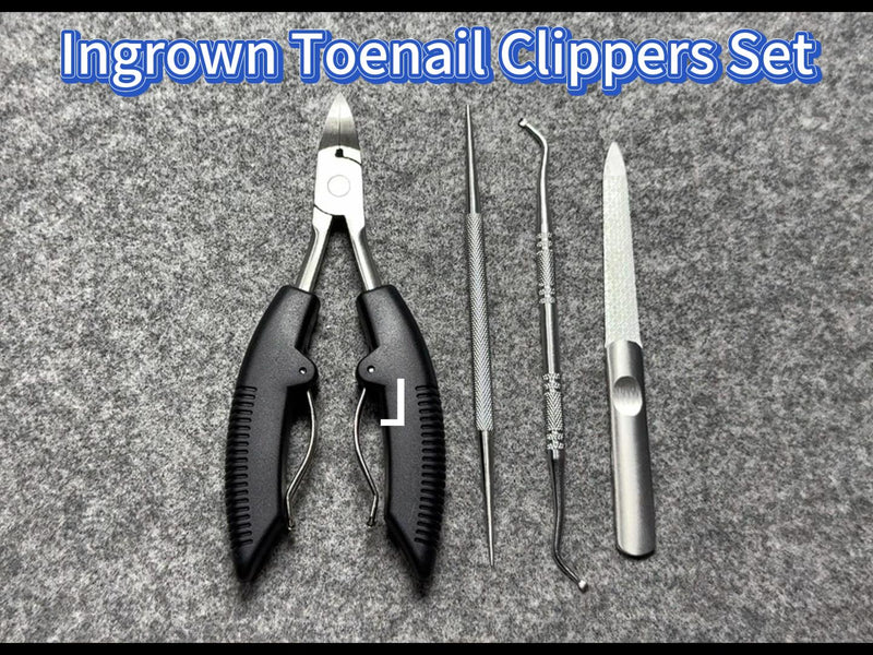 Ingrown Toenail Clippers for Thick Nails, 4-in-1 Professional Podiatrist Toe Nail Clippers Set for Seniors, Heavy Duty Nail Clippers with Ingrown Toenail Lifter & Nail File 4PCS Toenail Clippers Set