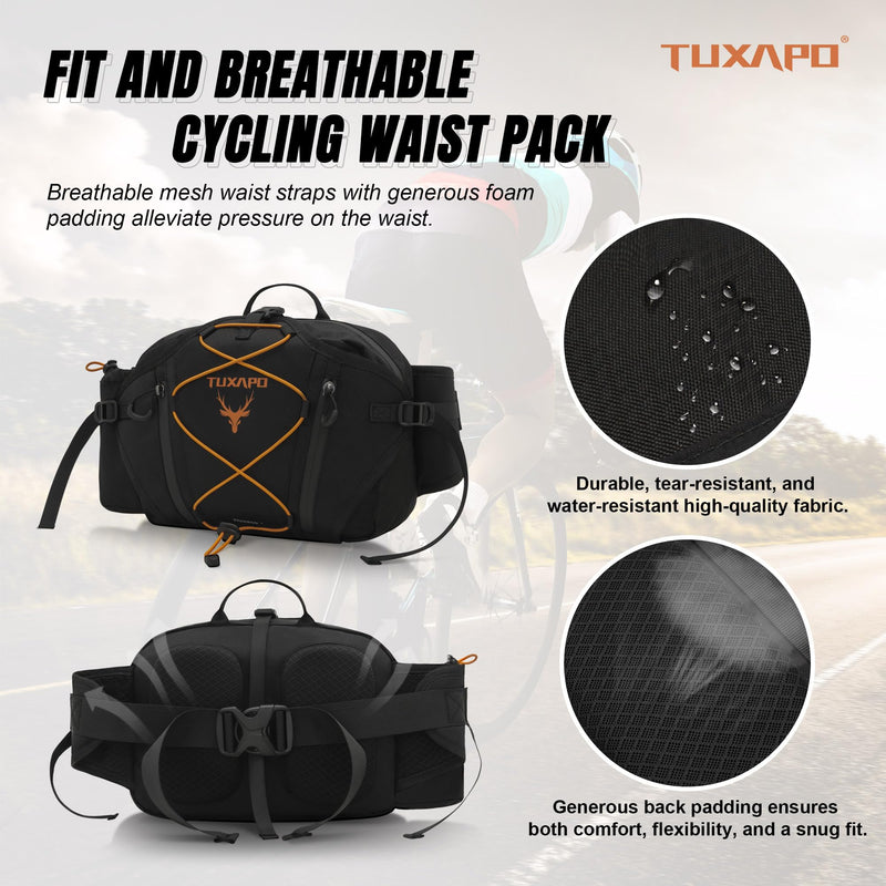 Fanny Pack for Men Black Waist Bags large Running Packs Outdoor Belt Bag for Cycling Hiking Travel Festival Gifts - BeesActive Australia