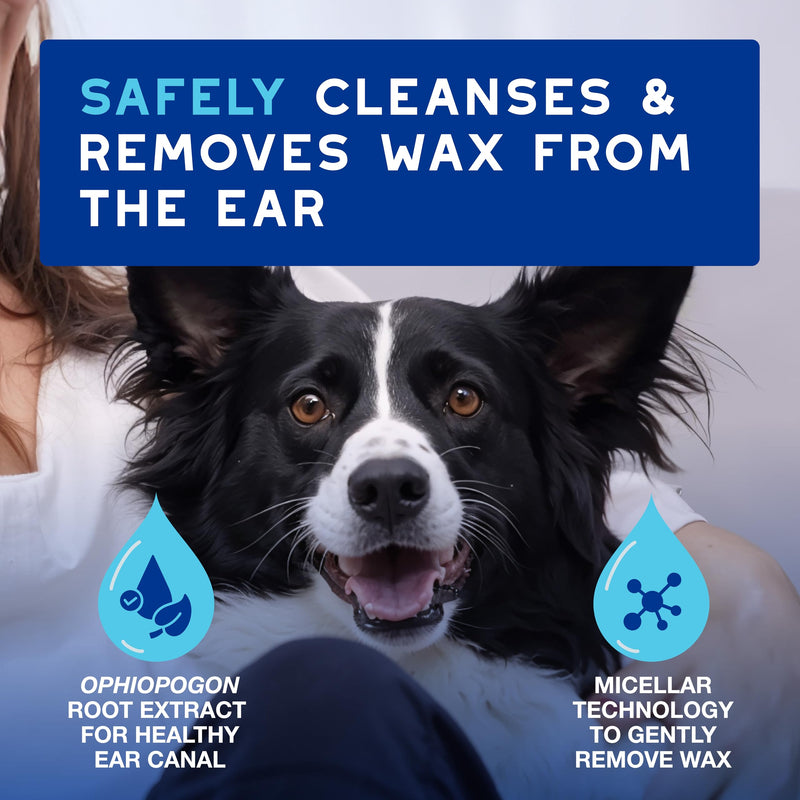 Douxo Spa - Ear Cleaner for Dogs and Cats, 120ml, Micellar Formula Safely Cleans and Removes Wax from the Ear, Flexible Nozzle for Easy Application, ph Balanced, Hypoallergenic Skin-Friendly Formula