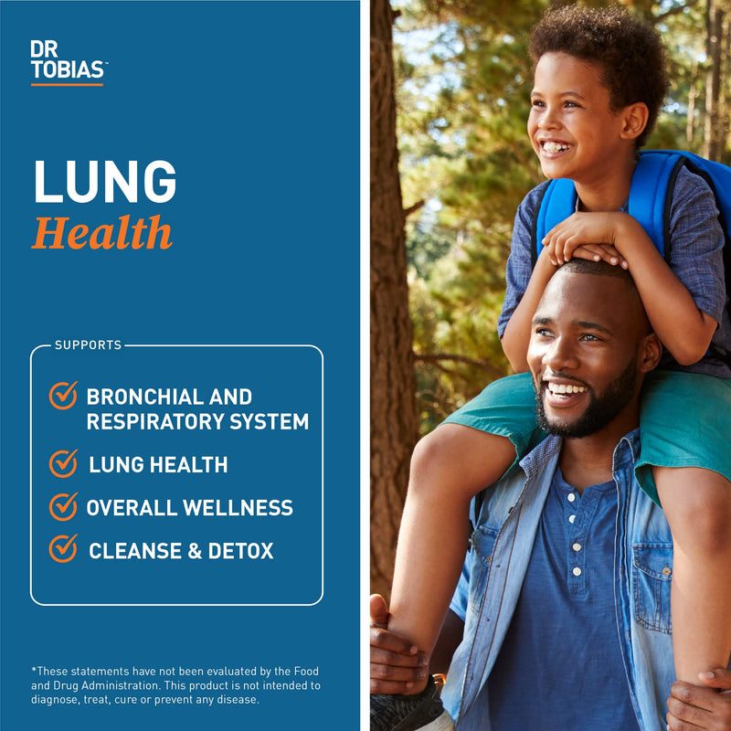 Dr. Tobias Lung Health Respiratory Support 60 Capsules | Lung Supplement | Lung Cleanse, Bronchial & Immune Support | Vitamin C + Butterbur + Quercetin + Bromelain | 60 Servings 60 Count (Pack of 1)