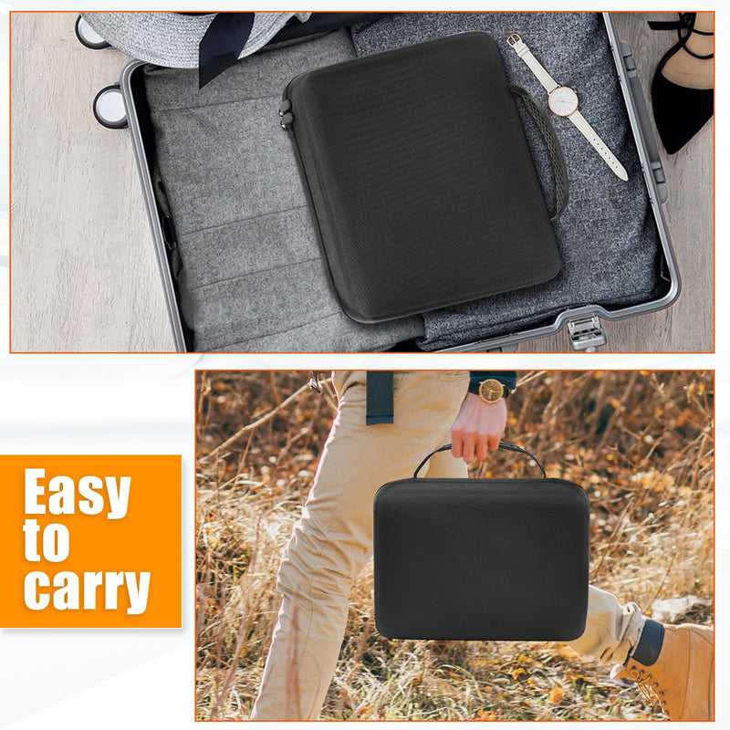 EVA Hard Shell Travel Case for Smart Nebulizers & Asthma Inhalers - Portable Carrying Organizer with Mesh Top Compartment for Masks, Cables, Adult Breathing Device Accessories (Case Only) Black - BeesActive Australia