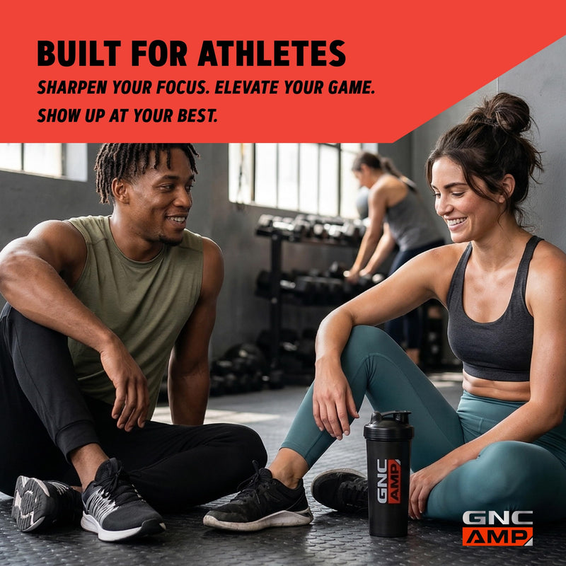 GNC AMP Amplified Focus, Fuels Mental Clarity, 60 Tablets | Features Teacrine, Bacopa, Caffeine, and NeuroFactor to Support Cognitive Focus, Concentration, and Memory