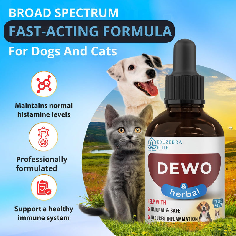 Cats and Dogs Natural Broad Spectrum Treatment - Against Parasites and Toxins - Herbal Medicine Support - All Breeds and Size - Puppy & Kitten - BeesActive Australia