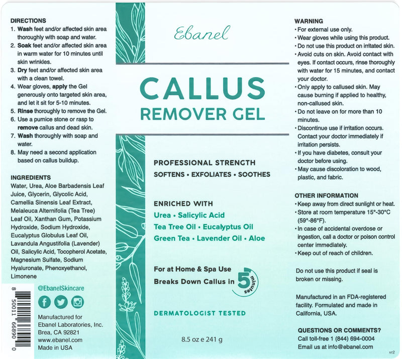 Ebanel Set of Professional Callus Remover for Feet, and Urea Cream 40% Plus Salicylic Acid 2%, Heel Foot Callus Remover Gel Exfoliator Dead Skin Cuticle Removal Toenail Softener Keratolytic Pedicure Cream+Gel - BeesActive Australia