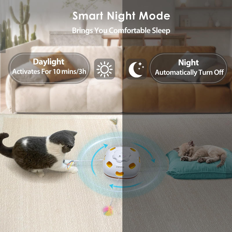 ORSDA Cat Toys, 4 in 1 Interactive Cat Toy Automatic Cat Toys for Indoor Cats Kitten Toys for Indoor Kittens, 8 Holes Mice Whack-A-Mole, Hide and Seek Smart Motion with 5PCS DIY Replacement Refills Space Cat - BeesActive Australia