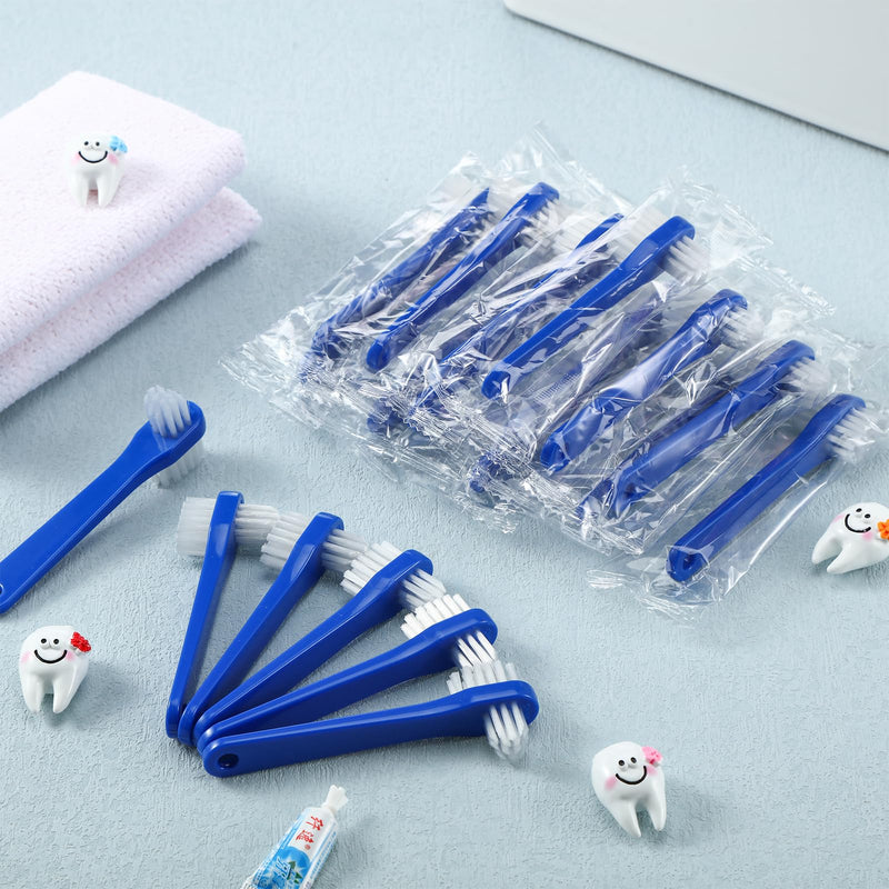 50 Pcs Denture Brush Individually Dual Headed Firm Hard Bristle Toothbrush Denture Cleaner Brush for Cleaning Dentures, Retainers, False Teeth, Braces - BeesActive Australia