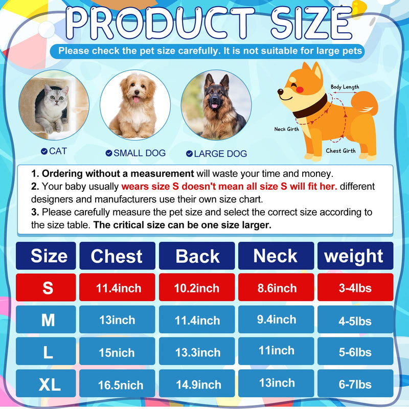 6 Pieces Puppy Dog Dress Pet Bowknot Princess Dress Puppy Floral Vest Skirt Pet Summer Dress Dog Cute Rosette Sundress Apparel for Small Dog Cat Pet (S) S