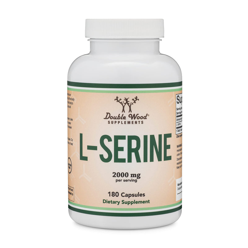 L-Serine 2,000mg, Memory, Clarity + Sleep Support, 180 Capsules | Memory, Clarity + Sleep Supplement, Full 2,000mg Clinical Serving, Nerve Support for the Aging Brain, Vegetarian, 45 Servings