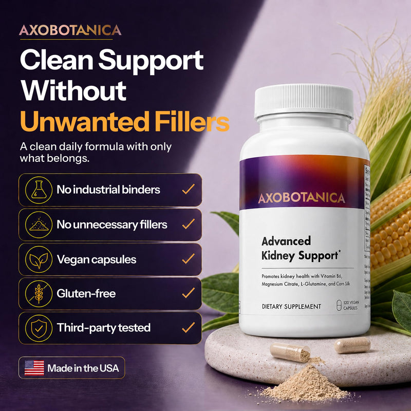 Kidney Cleanse Detox & Repair - Vitamin B6, Magnesium, L-Glutamine & Cornsilk - Kidney Support Supplement, Urinary Flow & Bladder Comfort - 120 Capsules (1 Bottle, 60 Servings)