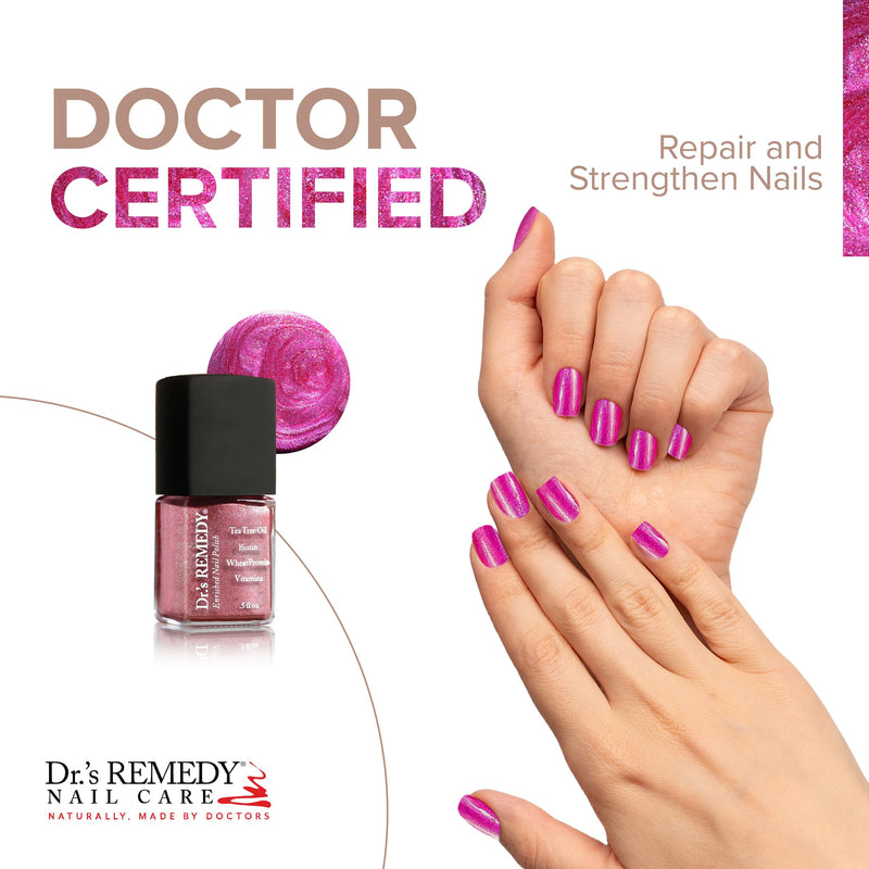 Dr’s Remedy Enriched Nail Polish: Non Toxic, All Natural, and Organic - Doctor Formulated: Strengthens, Restores, Heals, and Protects '24-Free' - REFLECTIVE Rose 0.5 Fl Oz (Pack of 1) - BeesActive Australia